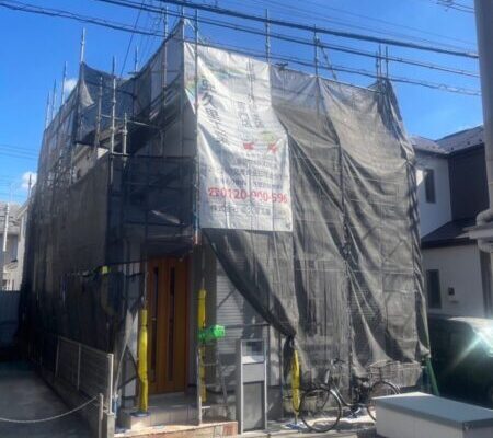 神奈川県厚木市　外壁塗装工事　足場の組立設置　足場工事のポイント